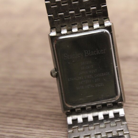 Stanley Blacker Watch Mens Silver Tone Stainless Steel Classic Rectangular Dial - Picture 10 of 10